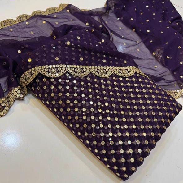 🌟 Hiba Bukhari Most Viral 9MM Chiffon 3-Piece Dress 🌟