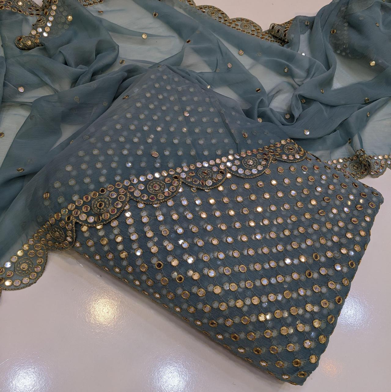 🌟 Hiba Bukhari Most Viral 9MM Chiffon 3-Piece Dress 🌟