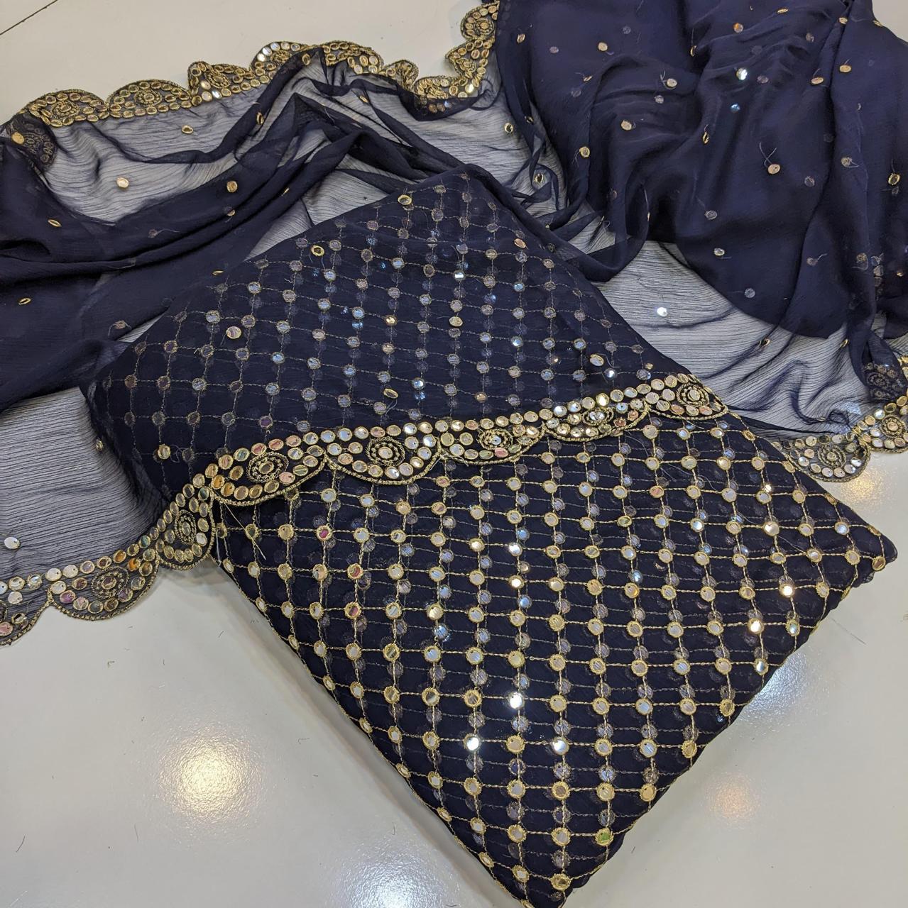 🌟 Hiba Bukhari Most Viral 9MM Chiffon 3-Piece Dress 🌟