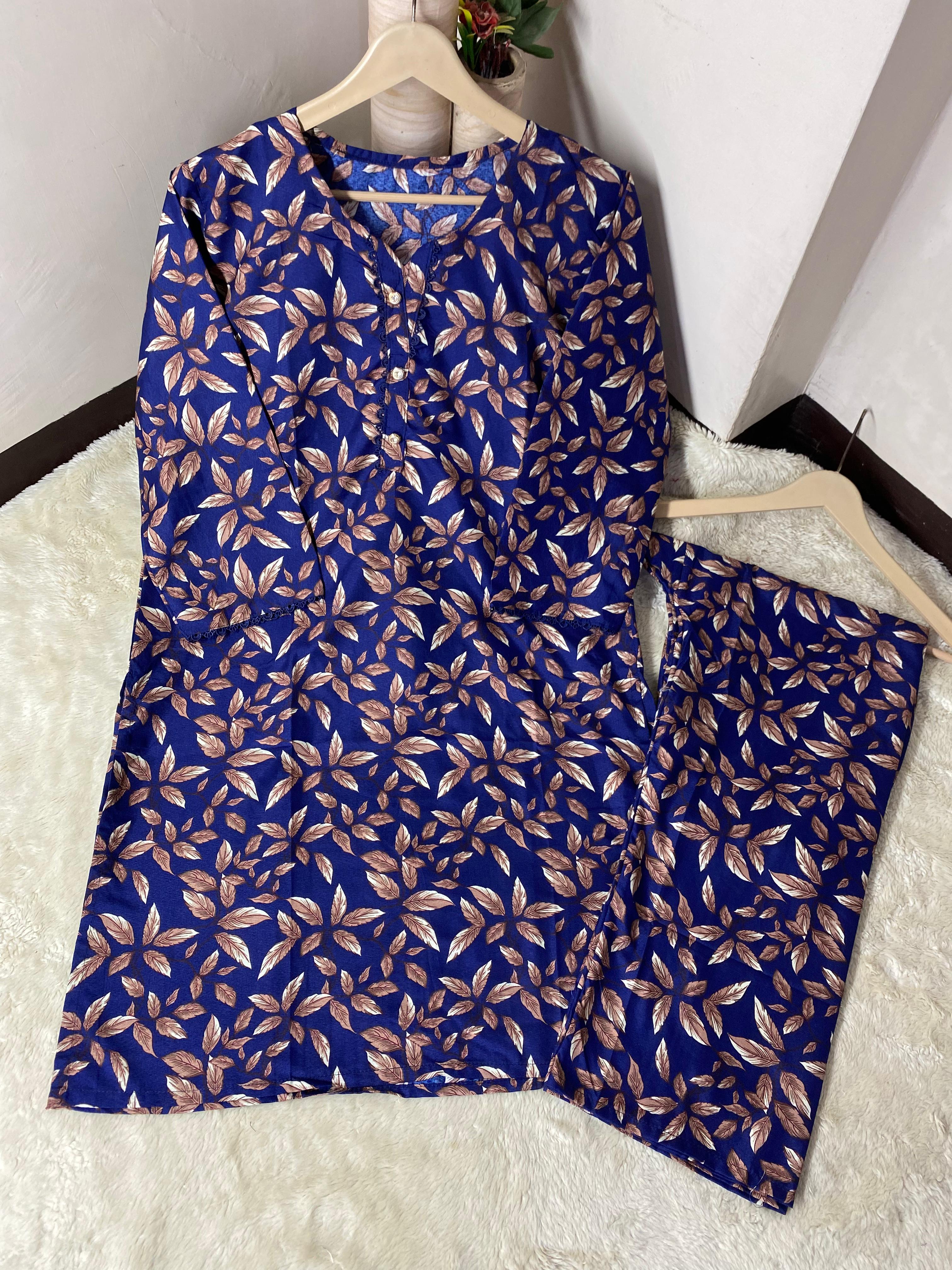 Printed 2PCS Stiched Cotton with GPO Lace