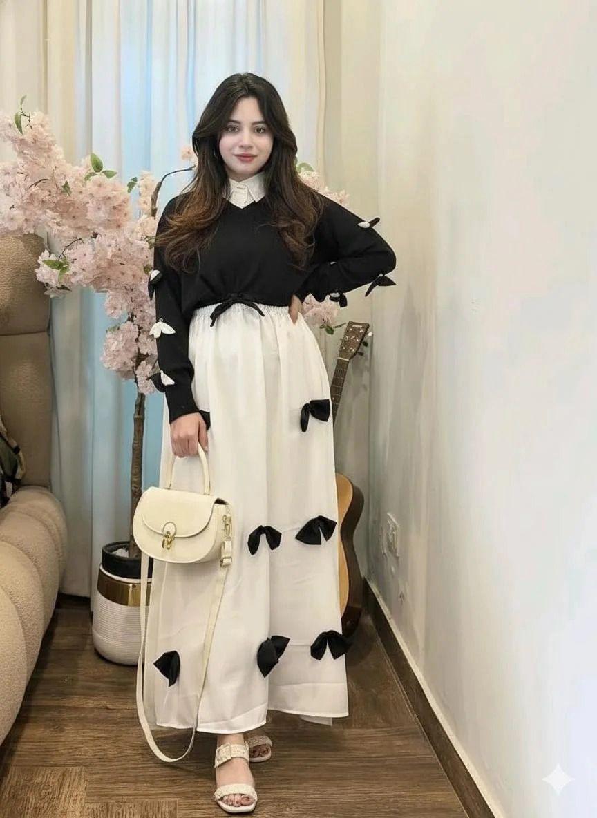 Maxi 2PCS Set Georgette Bow