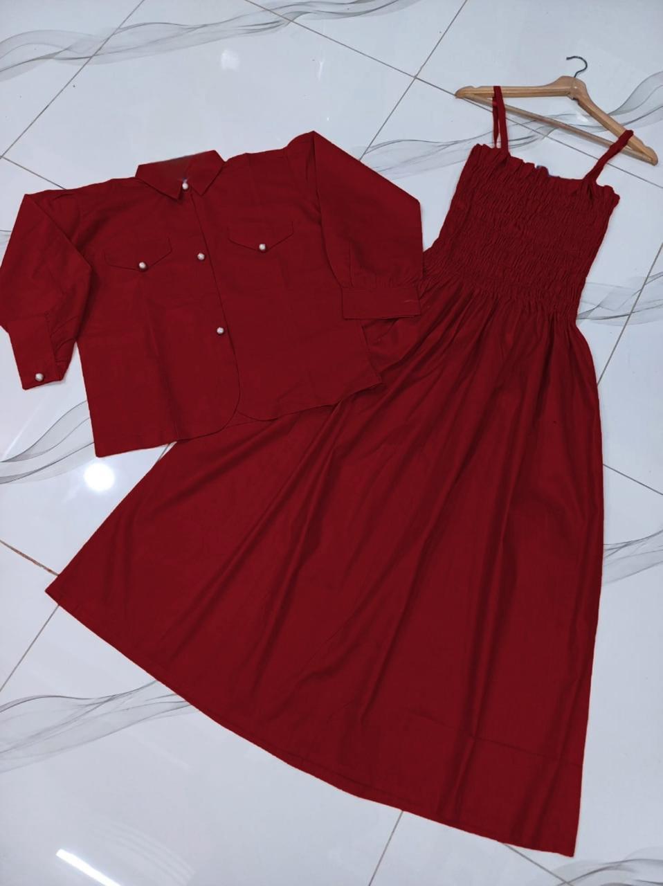 Frock 2PCS Cotton Coati & Romper Stitched