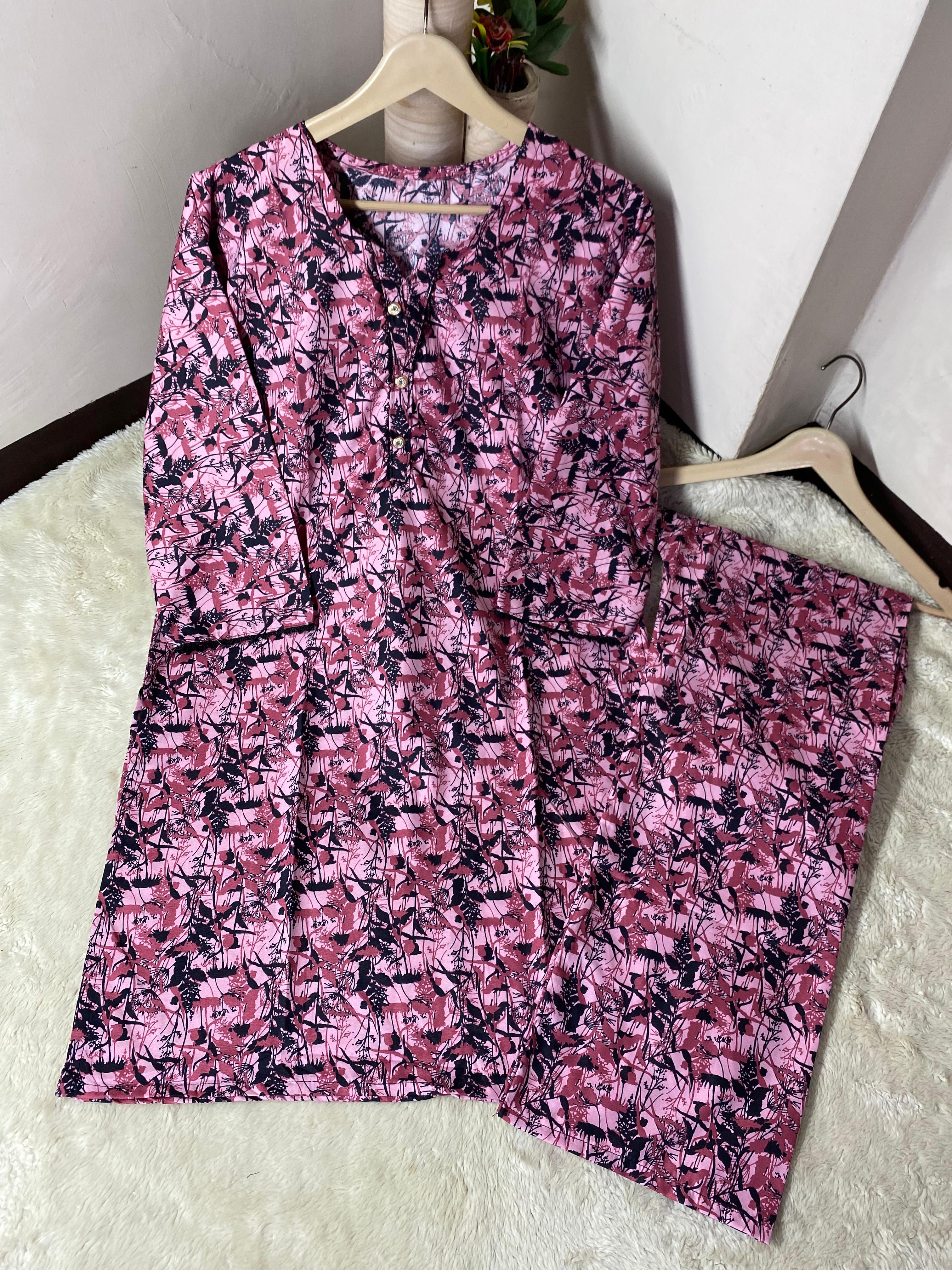 Printed 2PCS Stiched Cotton with GPO Lace