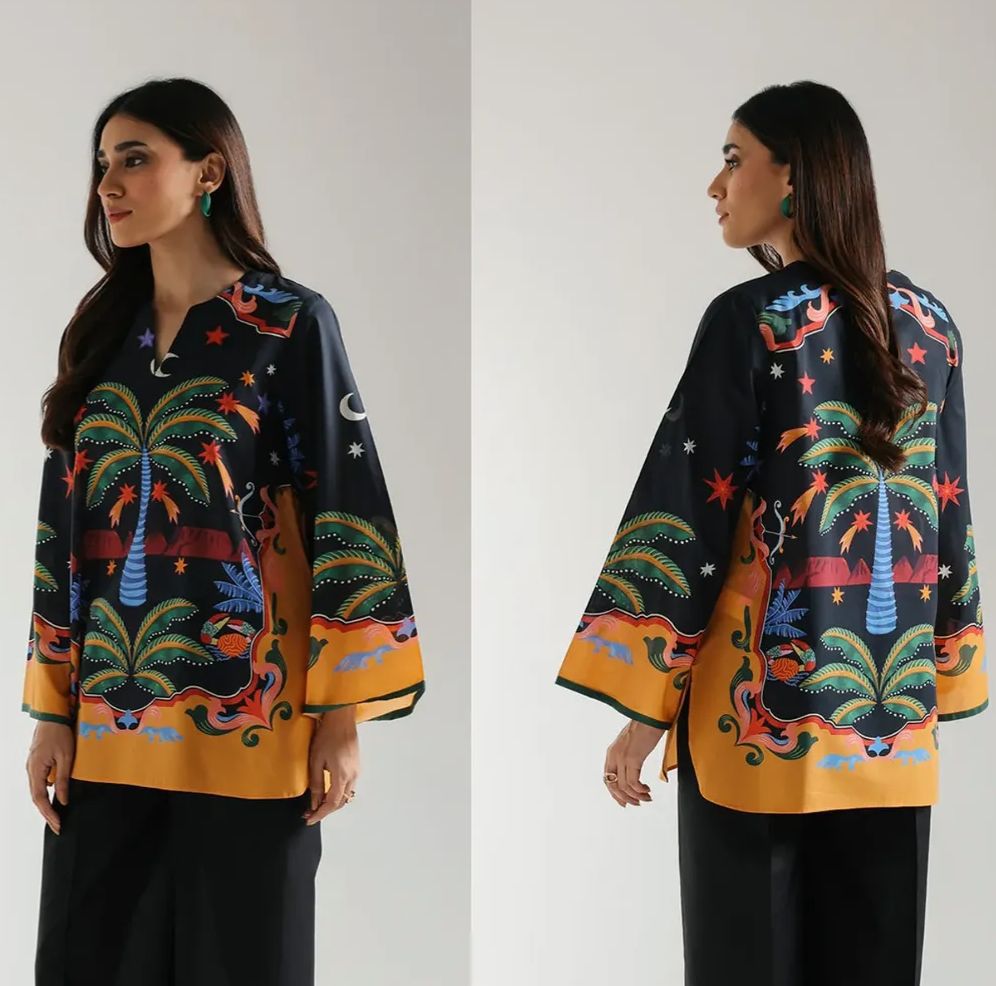 Printed Doria Lawn Top
