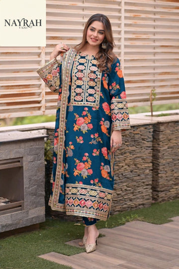 Printed Stitched Lawn 3 Piece