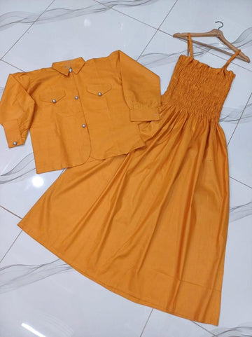 Frock 2PCS Cotton Coati & Romper Stitched