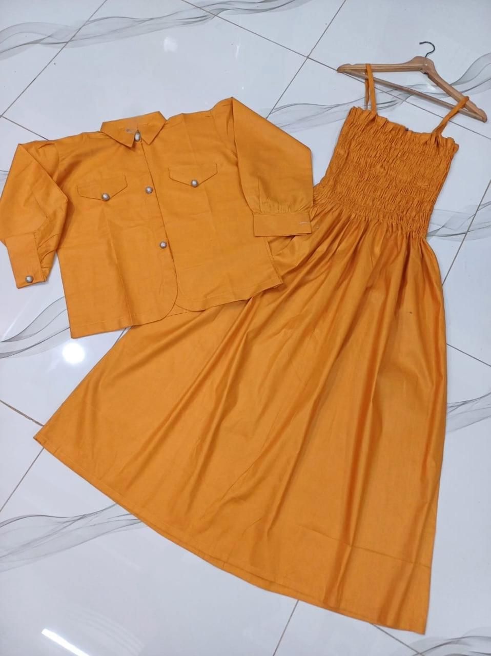 Frock 2PCS Cotton Coati & Romper Stitched