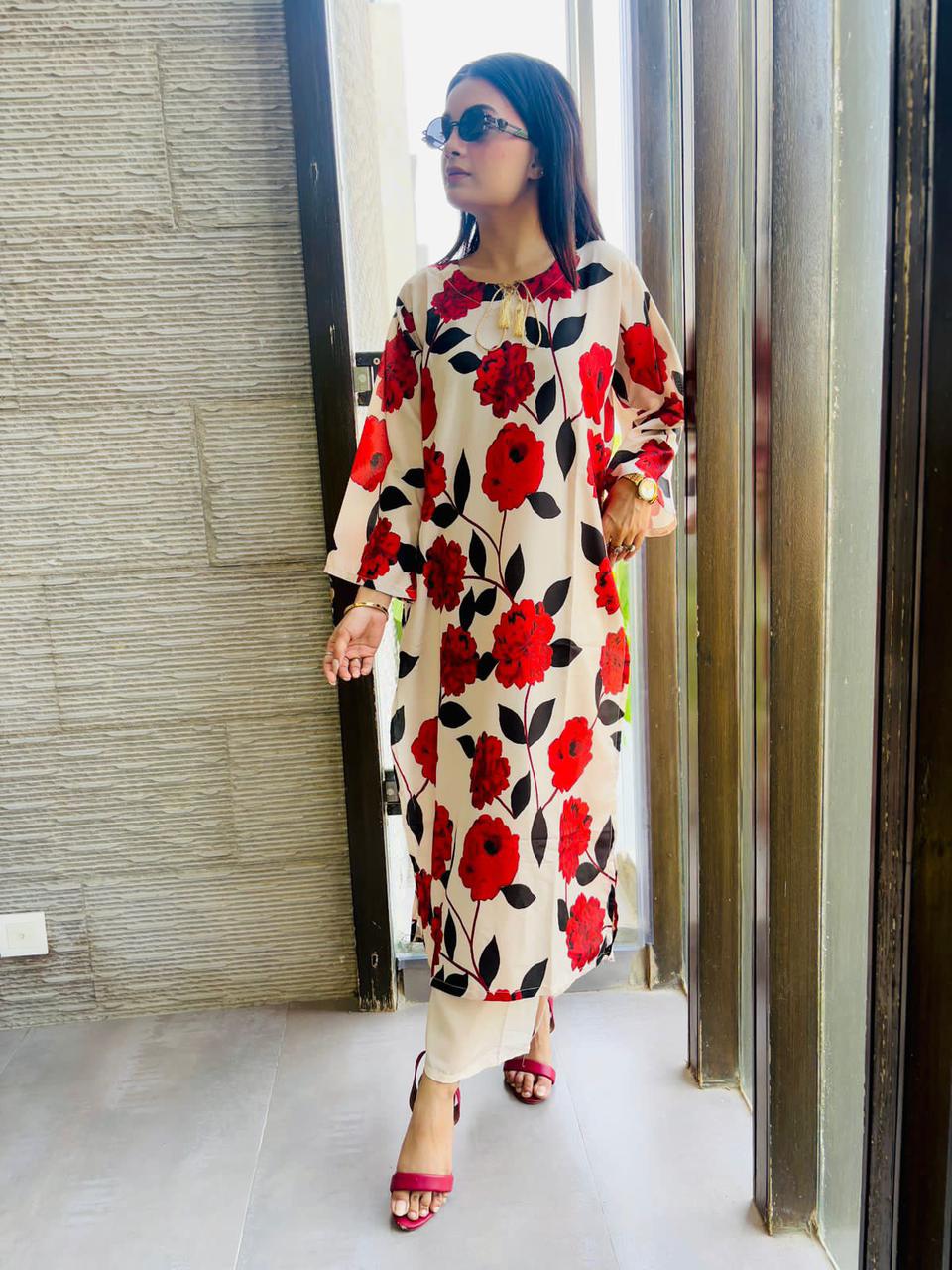 Printed Swiss Lawn 2PCS Set