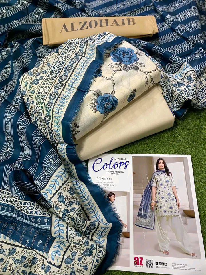 Print Lawn 2PCS Suit with Voile Dupatta Unstitched
