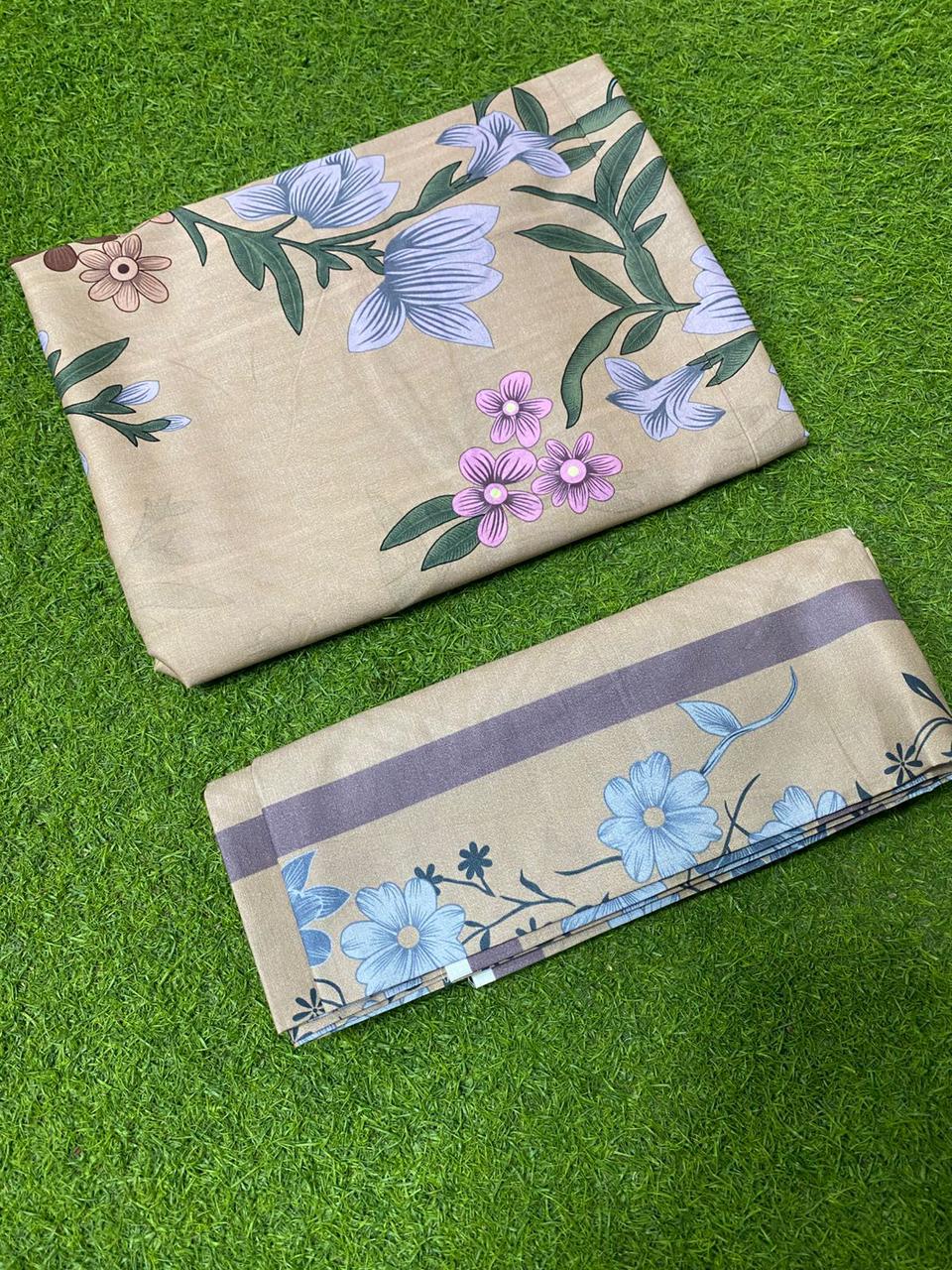 Printed Cord Set Lawn with Plain Trouser – 2PCS Unstitched