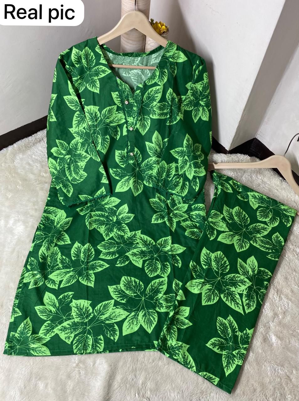 Printed 2PCS Stiched Cotton with GPO Lace