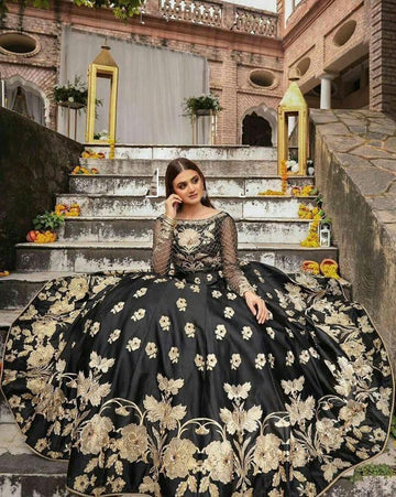 Embroidered Silk Top & Flare Skirt 2PCS Set