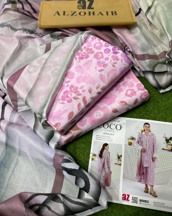 Print Lawn 2PCS Suit with Voile Dupatta Unstitched