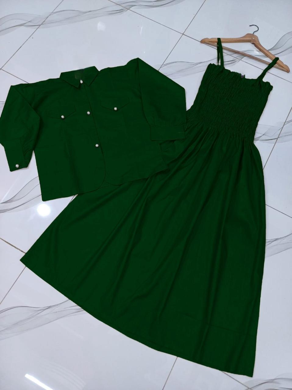 Frock 2PCS Cotton Coati & Romper Stitched