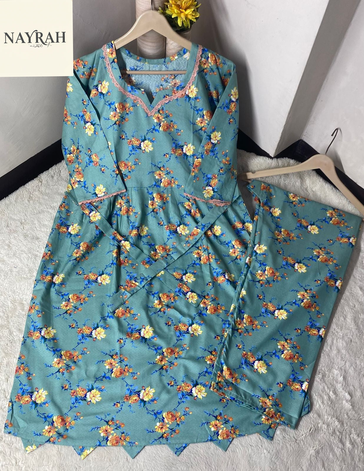 Printed Cotton 2 Pcs Frock Set