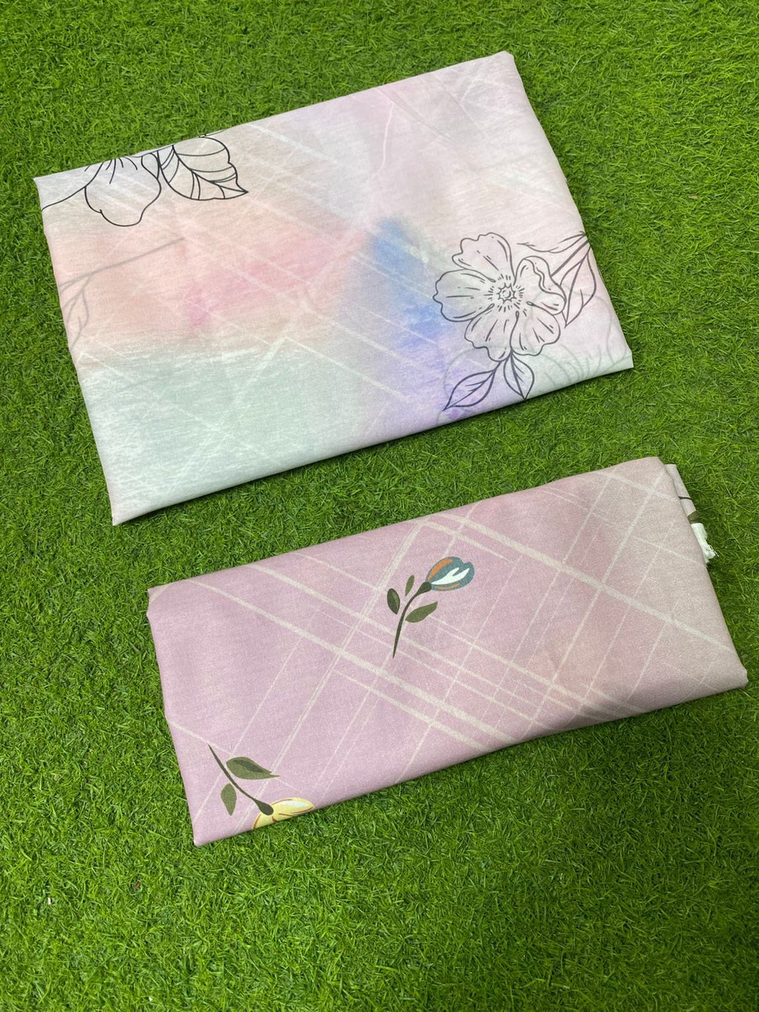 Printed Cord Set Lawn with Plain Trouser – 2PCS Unstitched