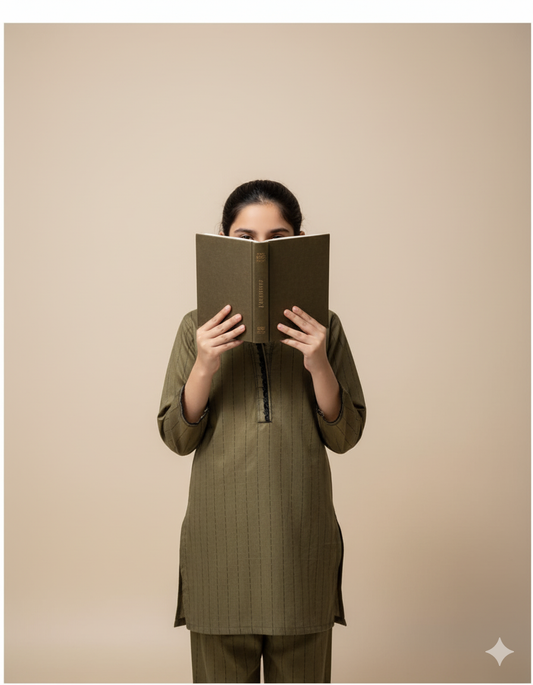 Kids Contrast Cotton Shirt & Lawn Jacquard Plazo Set – Elegant Pintex Detailing