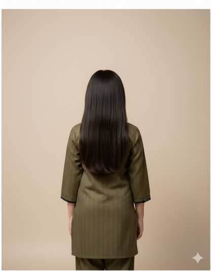 Kids Contrast Cotton Shirt & Lawn Jacquard Plazo Set – Elegant Pintex Detailing