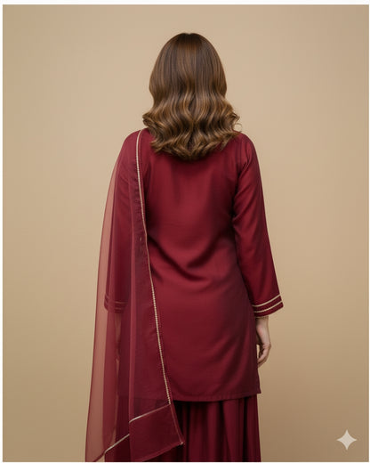 Elegant Farshi 3-Piece Dress – Traditional Handcrafted Pakistani Formal Wear