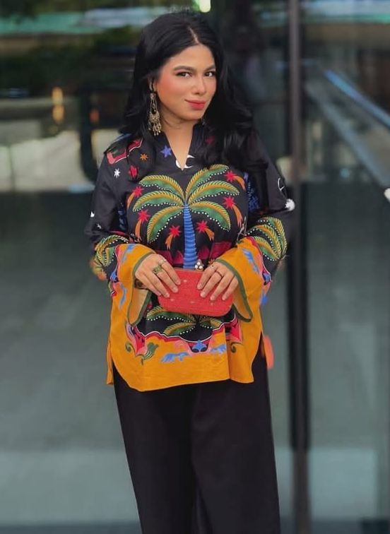 Printed Doria Lawn Top