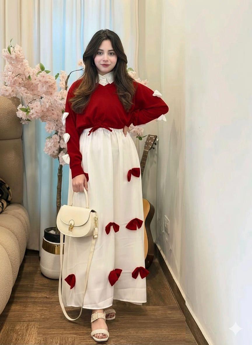 Maxi 2PCS Set Georgette Bow