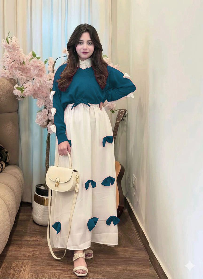 Maxi 2PCS Set Georgette Bow
