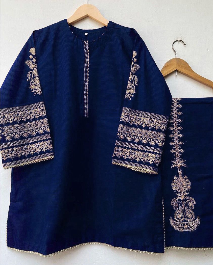 Embroidered Silk 2PCS Suit