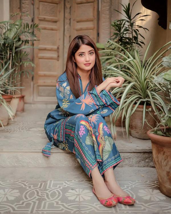 Printed China Silk Co-Ord Set
