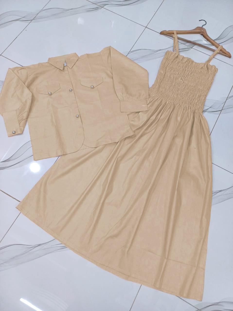 Frock 2PCS Cotton Coati & Romper Stitched