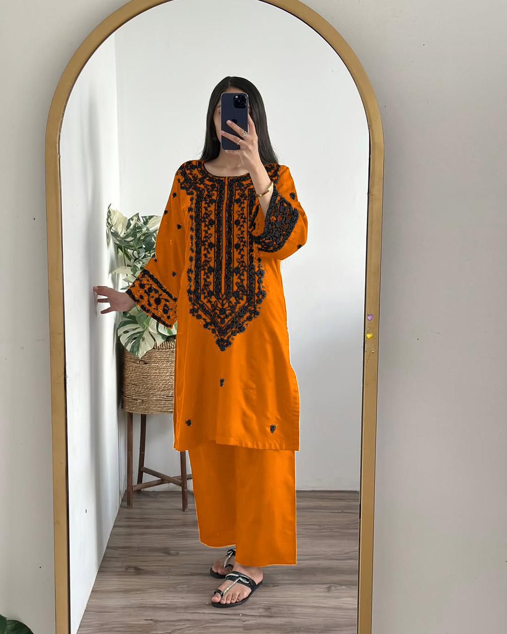 Embroidered Stiched Cotton Co-Ord