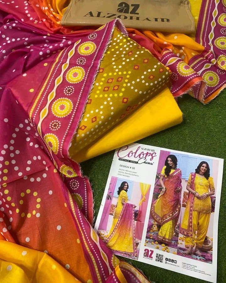 Print Lawn 2PCS Suit with Voile Dupatta Unstitched