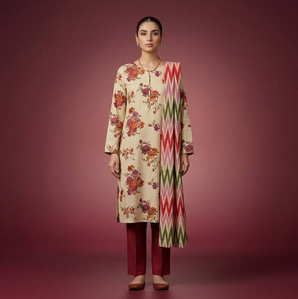 Zareen 3 Piece Printed  Lawn Suit