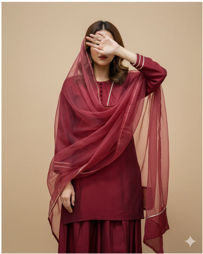 Elegant Farshi 3-Piece Dress – Traditional Handcrafted Pakistani Formal Wear