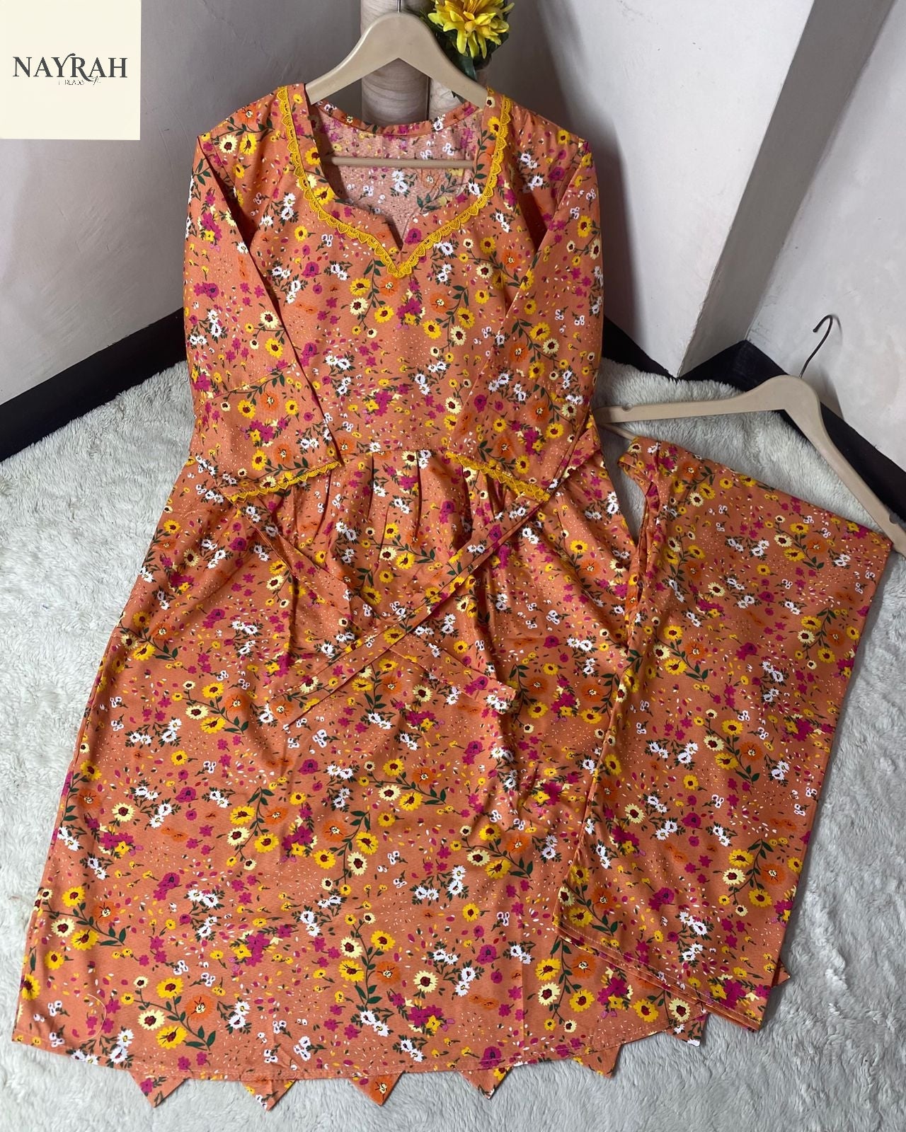 Printed Cotton 2 Pcs Frock Set