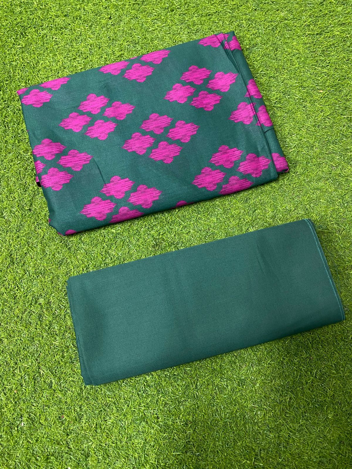 Printed Cord Set Lawn with Plain Trouser – 2PCS Unstitched