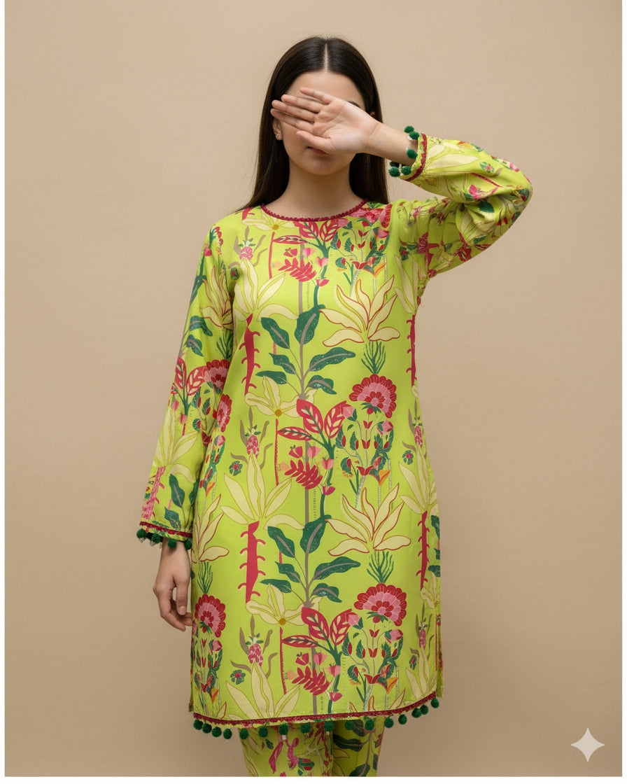 Trendy Printed Viscose Dress | Elegant & Stylish Outfit for Women