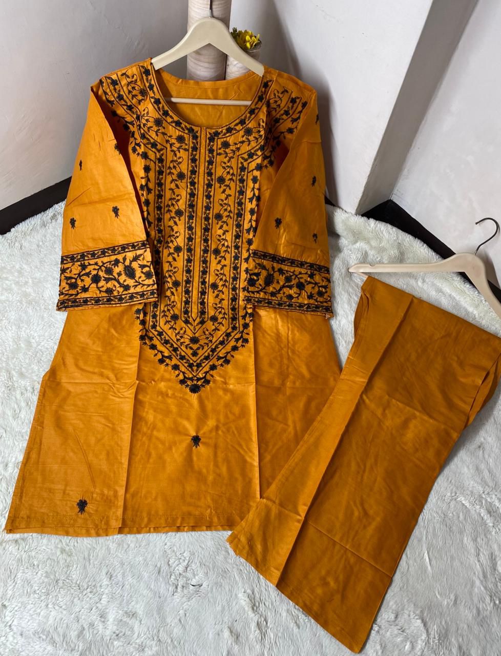 Embroidered Stiched Cotton Co-Ord