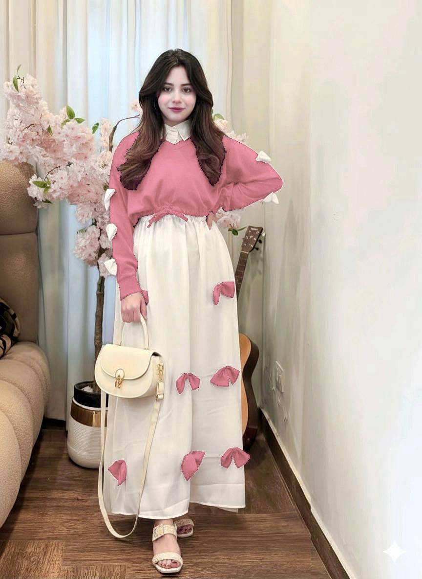 Maxi 2PCS Set Georgette Bow
