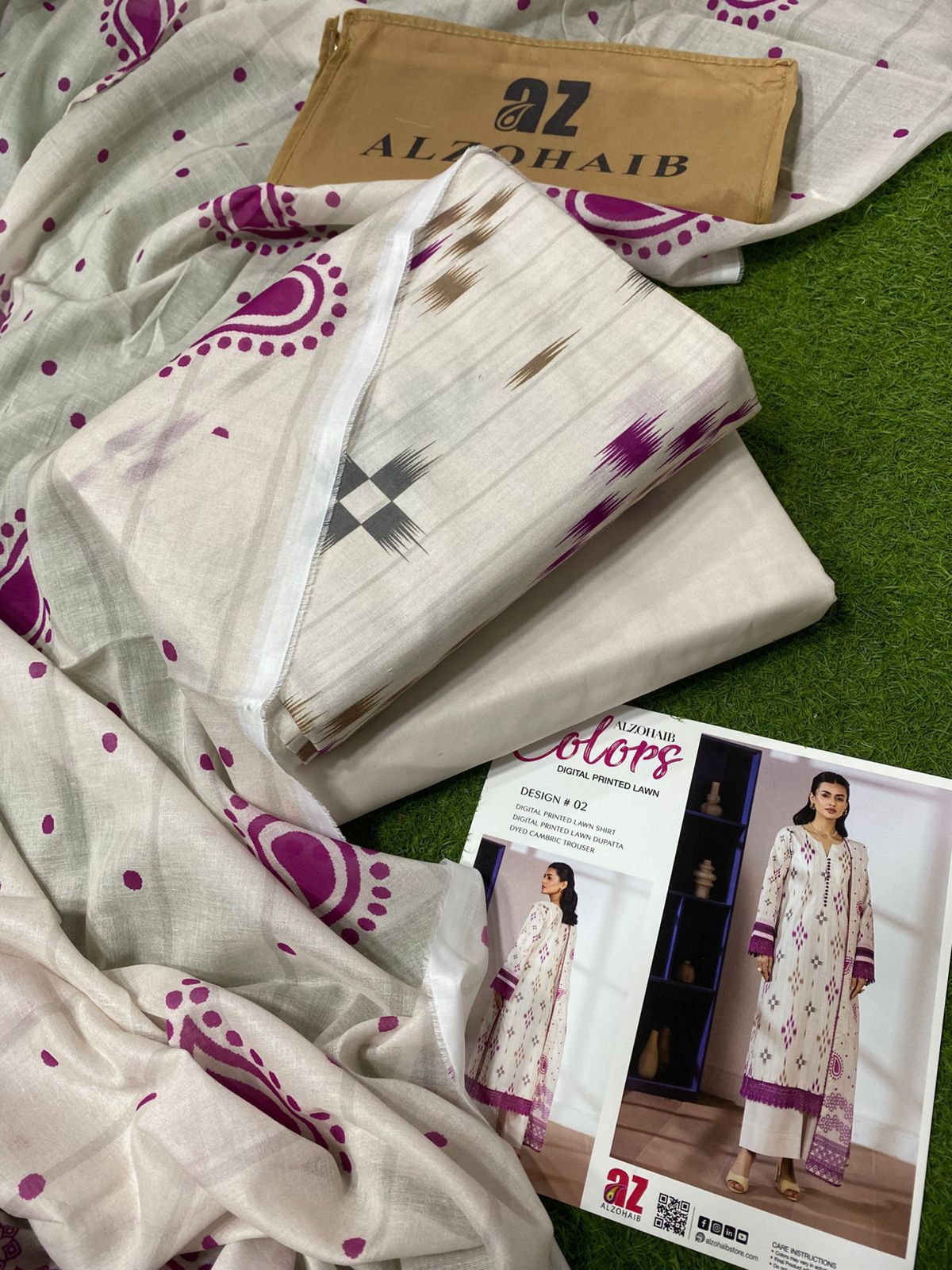 Print Lawn 2PCS Suit with Voile Dupatta Unstitched