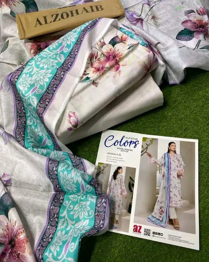 Print Lawn 2PCS Suit with Voile Dupatta Unstitched