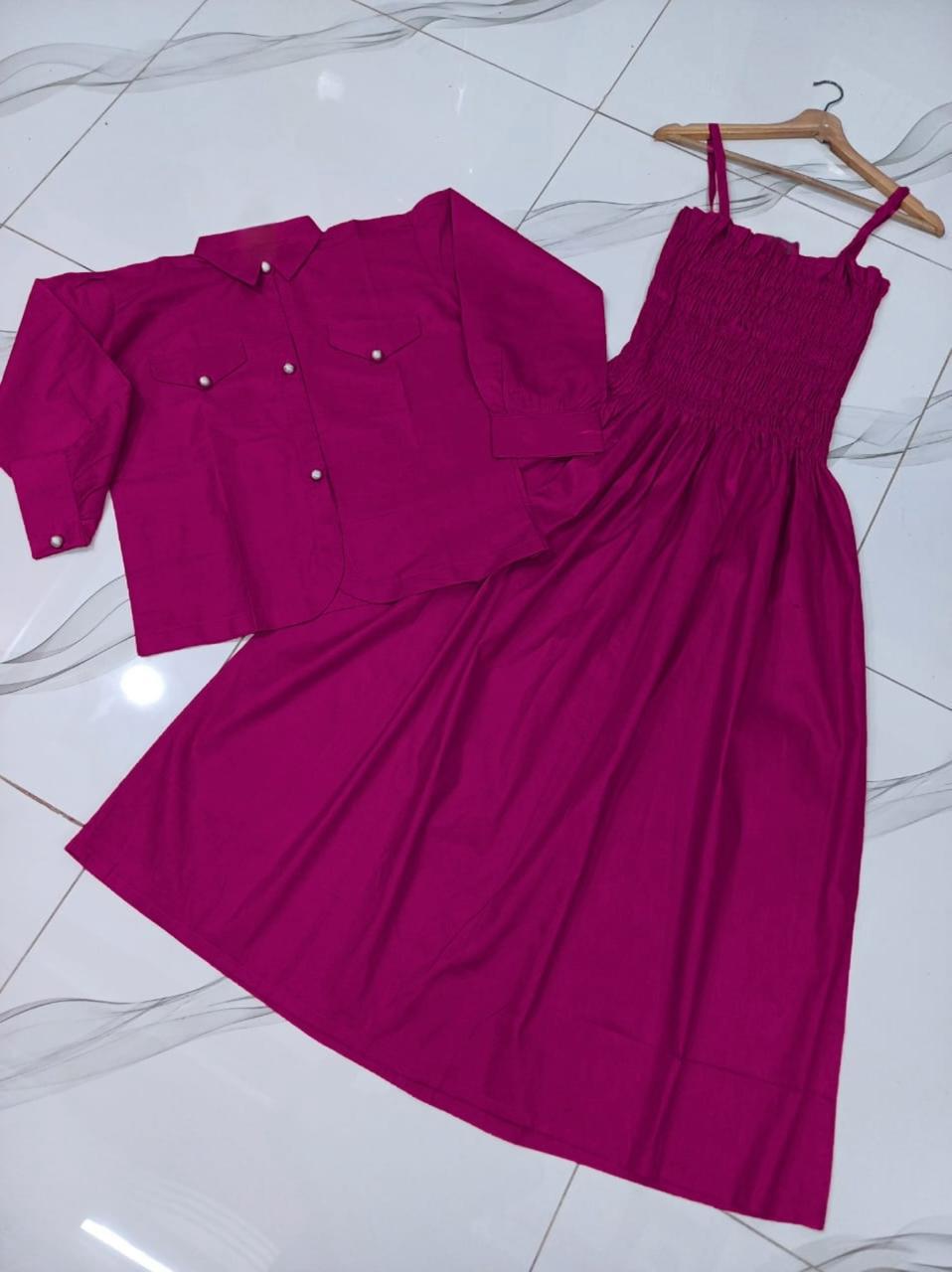 Frock 2PCS Cotton Coati & Romper Stitched
