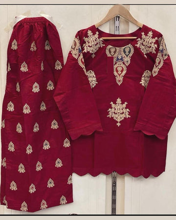 Embroidered Shirt & Flapper Set
